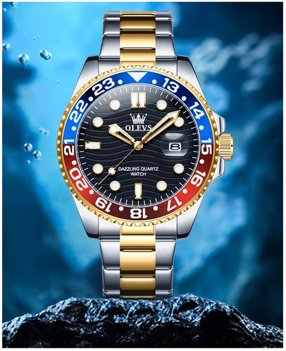 Reloj de Pulsera Hombre Deportivo y de Lujo Correa de Acero Inoxidable