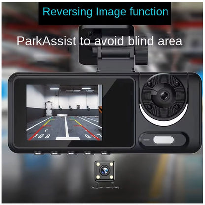 Cámara DVR para Auto Full HD 1080P 3 Canales Visión Nocturna WiFi Detección de Movimiento