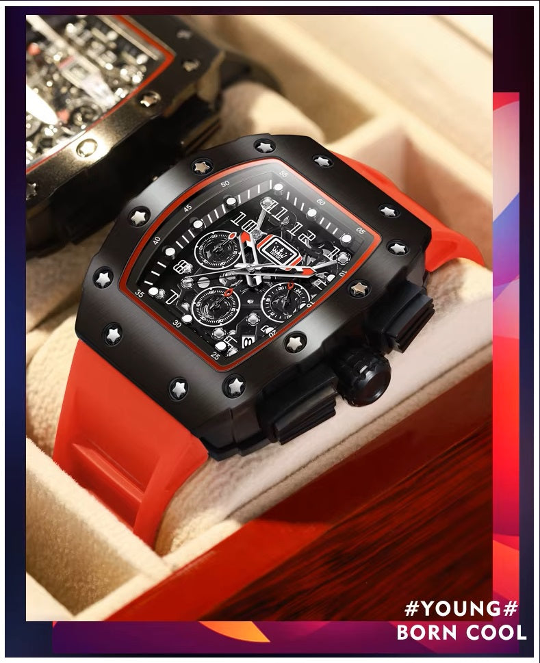 Reloj Deportivo de Lujo para Hombre Correa Silicona y Cristal Zafiro