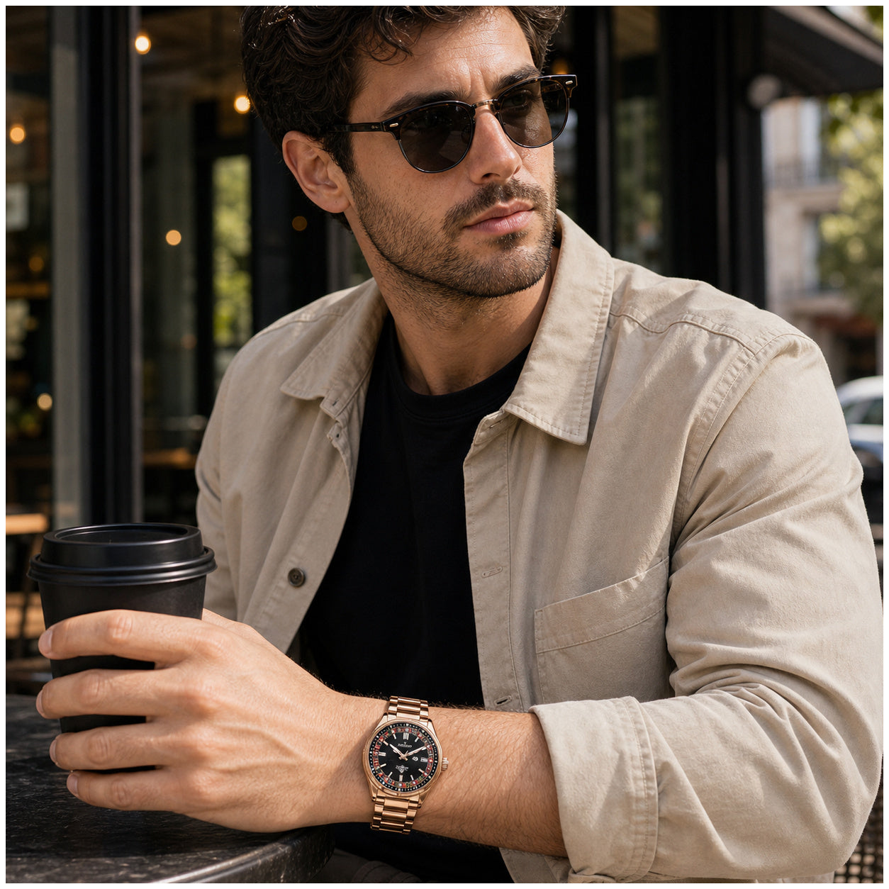 Reloj Analógico de Cuarzo para Hombre con Ruleta Giratoria Funcional, Esfera Casino, Bola Móvil