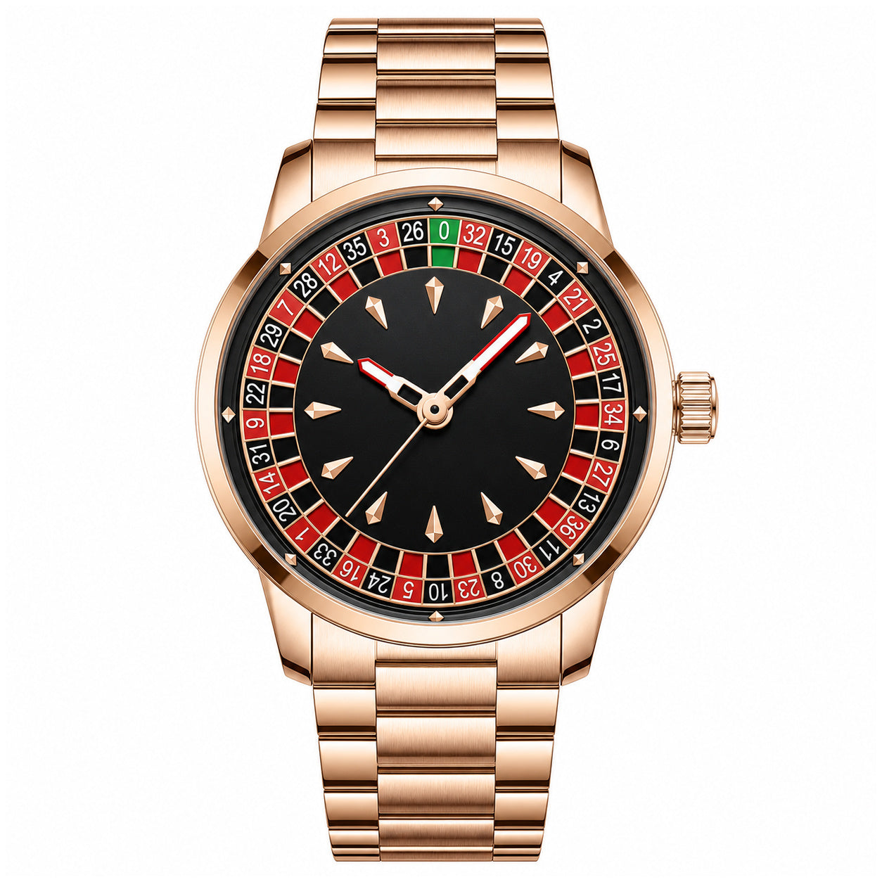 Reloj Analógico de Cuarzo para Hombre con Ruleta Giratoria Funcional, Esfera Casino, Bola Móvil