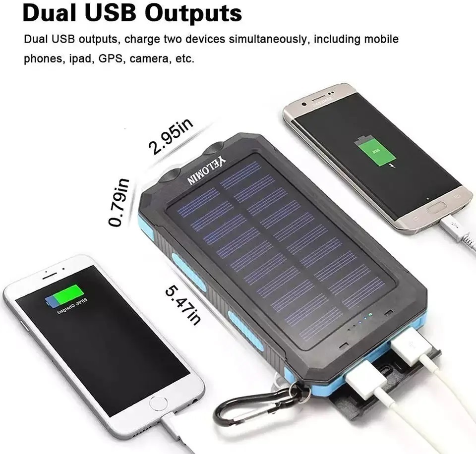 Cargador solar Portatil De Bateria 2.USB Dual Para Celulares table
